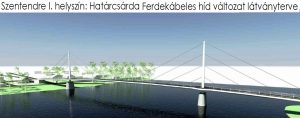 Látványterv Határcsárda ferde kábeles híd