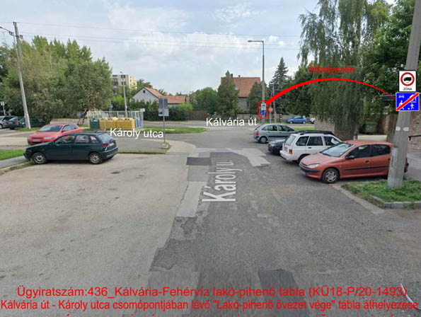 Kálvária-Fehérvíz lakó-pihenő övezet vége